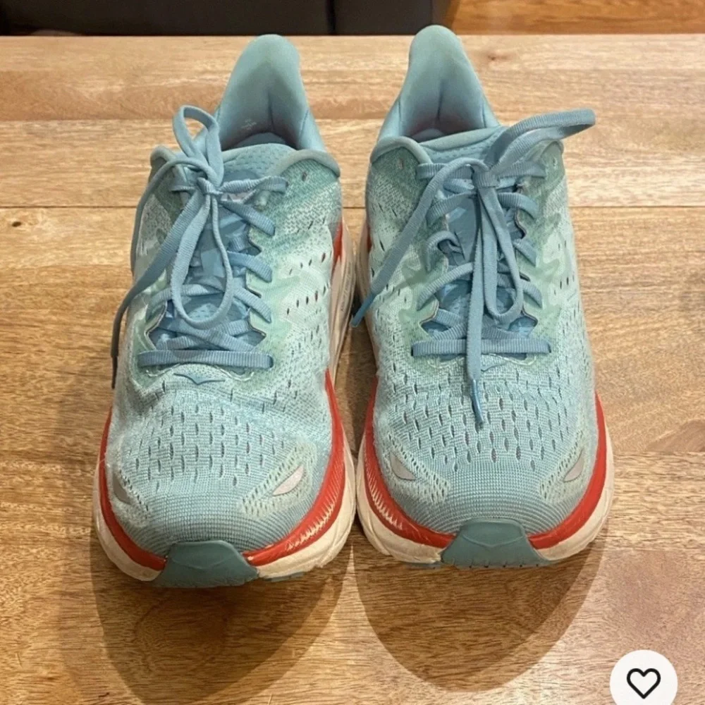 Hoka Women's Aqua and Coral Running Sneakers